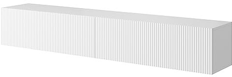 Selsey TV Schrank Board Sideboard Fernsehtisch Fernsehschrank 175 cm Hängend Gefräste Front Weiß Veldio