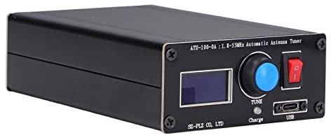 ATU-100 1,8–55 MHz Antennentuner, Automatischer 100-W-Mini-Antennentuner mit 0,96-Zoll-OLED-Display, Wiederaufladbar über USB, von N7DDC