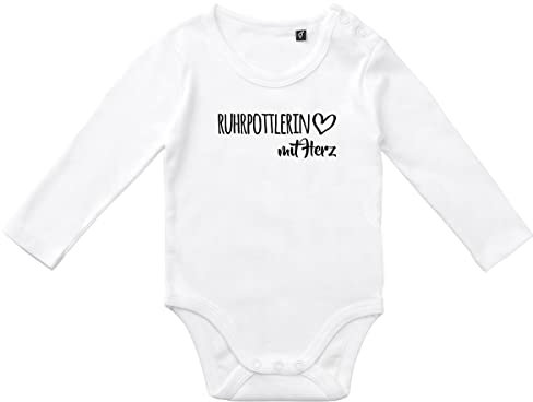 Huuraa Jungen und Mädchen Body Ruhrpottlerin mit Herz Geschenk Größe 62 White Bio Baumwolle Fairtrade Ruhrpottlerin Geschenkidee