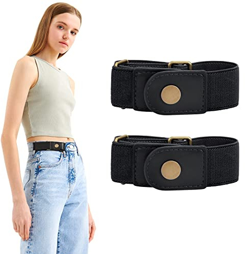WERFORU No Buckle Stretch Side Belt For Women Elastic Belt for Jeans Pants