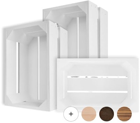 Creative Deco Kleine Holzkiste Weiß | 30 x 20 x 15 cm | Kiste Holz | Geschliffen | Obstkiste Deko Weinkisten Apfelkiste | Perfekt als Holzbox Geschenkbox Spielzeugkiste Aufbewahrungskiste Osterdeko