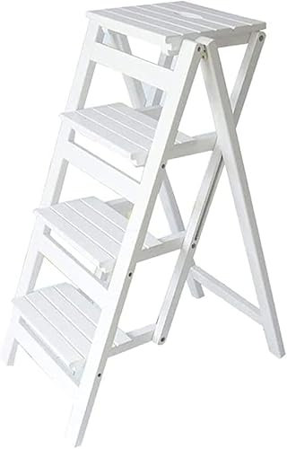 AAMNA Indoor-Kletterhocker, Tritthocker, klappbare Trittleiter aus Holz, klappbarer Tritthocker aus Holz für Erwachsene und Küche, 2/3/4 Leitern, kleine Fußhocker, tragbare Schuhbank/Blumenregal,
