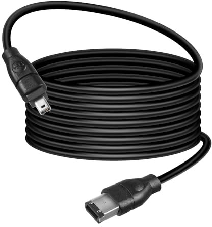 HATMINI 6FT Cavo Firewire 400, cavo adattatore IEEE 1394 Firewire da 4 pin maschio a 4 pin maschio Cavo Firewire DV per stampante, PC, scanner, videocamera (4PIN a 6PIN)