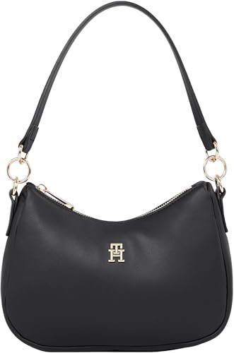 Tommy Hilfiger Damen Schultertasche Poppy Reform Shoulder Bag Handtasche, Schwarz (Black), Einheitsgröße