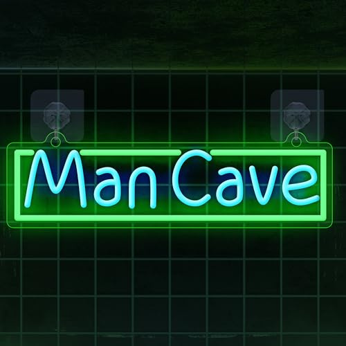 CoolGift Mart Man Cave Neon Sign, Dimmable LED Neon Wall Light with USB Powered, for Bedroom Living Room Game Room Home Birthday Gift for Boys Men