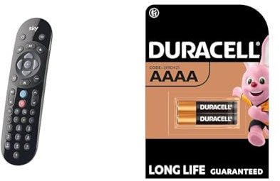 Original SKY Q Voice Remote Control - Compatible with Sky Q 1TB or 2TB box plus the Sky Q Mini box & Duracell SpecialtyAlkaline AAAA Battery 1,5V, pack of 2 (LR8D425) designed for use in digital pens