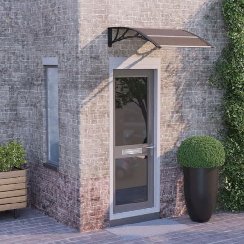 Tende da Sole per Terrazze Tende da Sole per Negozi Tende da Sole per Esterni Tettoia per Porta Nera 100x80 cm Policarbonato Adatto per Giardini, Spazi Esterni, Ristoranti, Bistrot