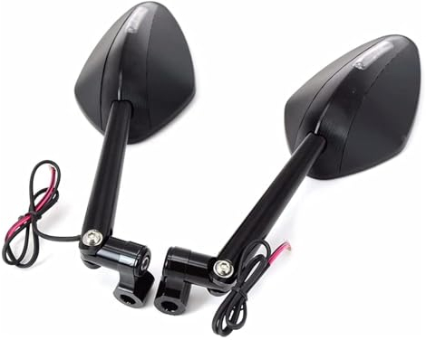 Ohocean Universal-Motorrad-integrierte Blinkerspiegel, Seitlicher Rückspiegel, Vorne Und Hinten, Kompatibler Motorradspiegel Motorrad Spiegel