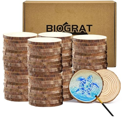 Dischi Dischetti di Legno 5 cm (5-6 cm) 80 pz per decorazioni lavoretti