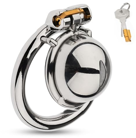 BDSMJOY Mini Peniskäfig Metall Chastity Cage Male,Fufu Clip Chastity Nachahmung Frauen Vagina Keuschheits Sexspielzeug,Keuschheitskäfig Herren Cock Cage,Keuschheitsgürtel für Herren (Ø：50mm)