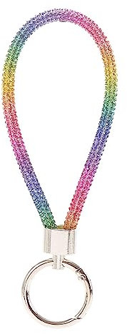 HUANIZI Glitzer-Schlüsselanhänger, Handgelenkschlaufen, Kordel, Strass, Handy-Schlüsselband, Anti-Verlust-Seil, Auto-Schlüsselanhänger, Geldbörsen-Dekoration, farbe, 14.5x3.5cm