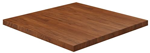 ZEYUAN Tischplatte, Schreibtischplatte, Arbeitsplatte, Waschtischplatte, Bürotischplatte, Quadratisch Dunkelbraun 80x80x4cm Behandelte Eiche