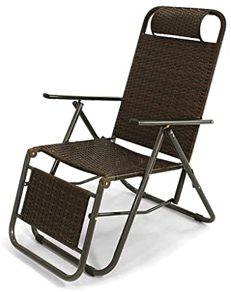 KLNBV Schaukelstuhl Schaukelstuhl Klappstuhl Liegestuhl PE Rattan Stahlrahmen Strand Liegestuhl Garten Terrasse Loungesessel
