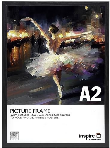 Inspire By Hampton CAMBRIDGE - Marco para póster (A2, 42 x 59 cm), color negro (no vidrio), 1 unidad