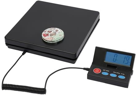 JUDEMII Plattformwaage Max. bis 50kg Paketwaage 2g Genauigkeit Digitalwaage mit 4 verschiedenen Maßeinheiten Zählwaage 24,5×24,5×5cm Industriewaage Briefwaage Waage mit Wiegeindikator