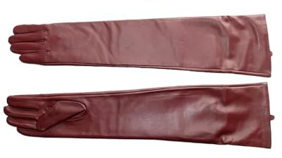 Lange Lederhandschuhe Für Damen Über Dem Ellenbogen, Modische Touchscreen-Handschuhe Aus Schaffell 60cm fleece lining2 9