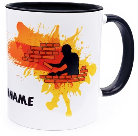 Maurer Tasse mit Namen Personalisiert Kaffeetasse Maurergeschenk Becher Geschenk zum Geburtstag Abschied Rentner Ausbildung Abschluss Meister Geselle Prüfung bestanden Männer Zubehör Maurermeister