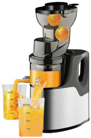 MZBDYYF Masticating Juicer Machine, 150W Cold Press Juicer with Large Feed Chute, Pulp Control, Easy Clean - Electric Fruit and Vegetable Juicer, Including Brush for Cleaning