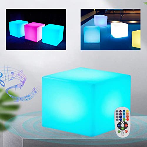 Lilyeriy Shining Cube LED-Würfel (30cm) weiß, mit Infrarot-Fernbedienung (7 Farben), Leucht-Würfel für außen und innen, als Deko, Tisch oder Hocker