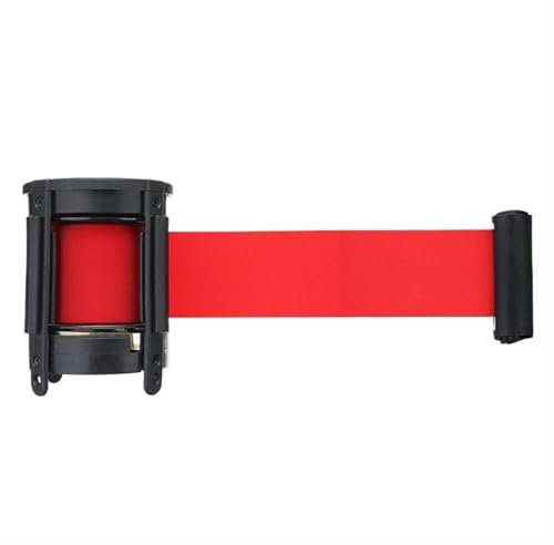 PENGKTXXY Absperrkette 2/3/5 Meter Länge Einziehbare Band Barriere Sport Outdoor Wand Montieren Pfosten Warteschlange Rot Gürtel Schutz Band Getrennt Region(3 Meters)
