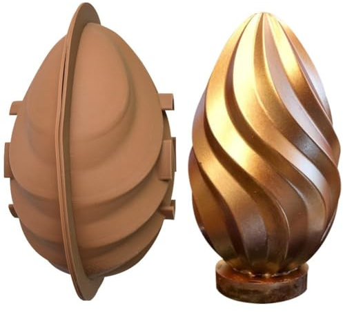 Lpitoy 3D Easter Egg Chocolate Molds, Silicone, 2 Pack, Egg Shape, DIY Baking, Chocolate Molds for Easter Decorations