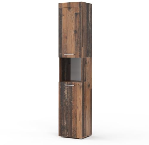 Vicco Badschrank Luna, Oldstyle, 37 x 190 cm | zur Wandmontage, kombinierbar mit weiteren Luna Möbeln