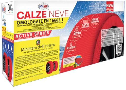 CALZE DA NEVE OMOLOGATE AUTO TAGLIA XL PER ACTIVE SERIES PNEUMATICI 215/55R18 215/55/18