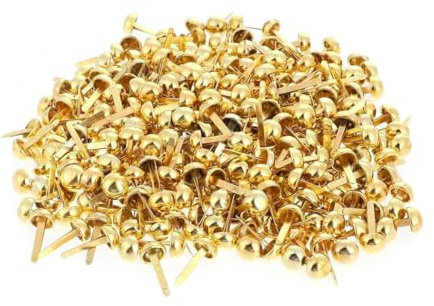 CUEMOON 300 Stück Gold Musterbeutelklammern, Klammern Metall Scrapbooking Musterklammern, Musterbeutelklammern Gold,für DIY Handarbeiten, Dekoration und Handwerk