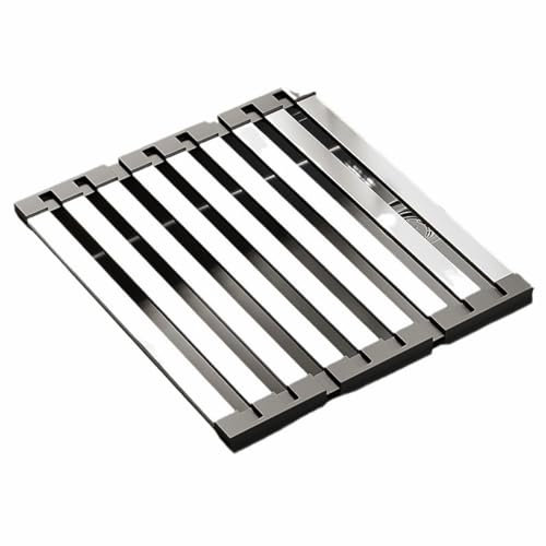 Escurridor de platos plegable y enrollable, con silicona antideslizante, estante de secado de platos de alambre de acero inoxidable para almacenamiento de fregadero de cocina