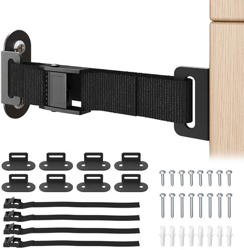 PUTORSEN Möbel Anti Kipp Gurte 4 Sets, 226 kg Tragkraft Kippsicherung möbel für Baby & Haustiersicherheit, Verstellbare Sicherheitsgurte mit Stabileren Metallverschlüssen für Kommoden,Bücherregale