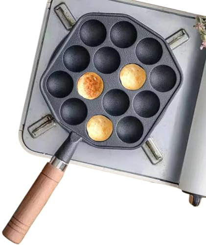 Poêle à griller pour cuisine intérieure – Plaque de boules de pieuvre japonaises à 14 trous | Poêle en fonte antiadhésive pour cuisinière pour camping, barbecue, cuisine, boulettes de viande