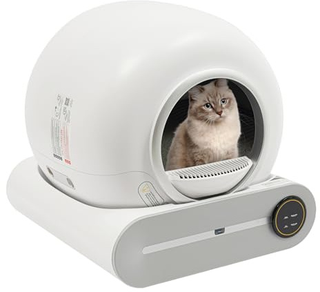 BRRIDE Automatisches Katzenklo, Elektrisch Cat Litter Box mit App-Steuerung, Selbstreinigende Katzentoilette mit Safe Alert & Smart Health Monitor