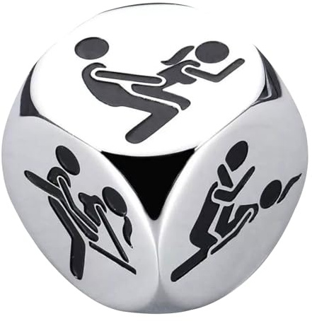 Six-Sided Dice: regalo di anniversario per donne e uomini, regalo di San Valentino per lui, divertente amico marito, 1,6/1,8/2 cm (nero, 1,8 cm)