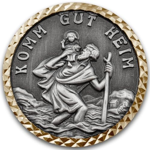 VmG-Store Christophorus Auto Magnet Ø3,0 cm - Heiliger Schutzpatron Plakette gesegnet Autofahrer Medaille Schutzengel Glücksbringer Christopherus S155