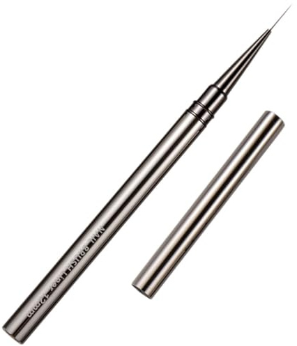 BETOOKY Pincel Delineador para Uñas Negro de Metal Punta de 12mm para Manicura Profesional y Diy, Herramienta Fácil de Manejar para Decoración y Arte en Uñas