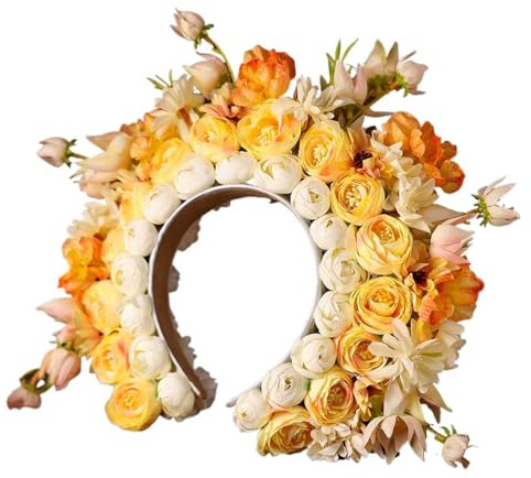 Blomsterhårband för bröllop, Bröllopskrans Pannband Flerfärgad konstgjord blomkrona