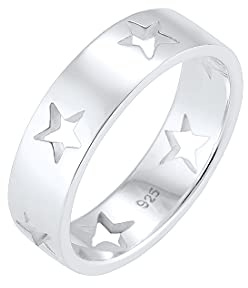 Elli Damen Ring Sterne Astro Cut Out Bandring 925 Sterling Silber 0601220317