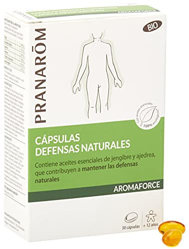 PRANAROM - Aromaforce - Cápsulas de Defensas Naturales con Aceites Esenciales de Jengibre y Ajedrea de Montaña - BIO - 30 Cápsulas
