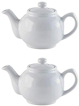 Price & Kensington Traditional Ceramic Tea Serving Teapot 10 Cup White (Pack of 2)