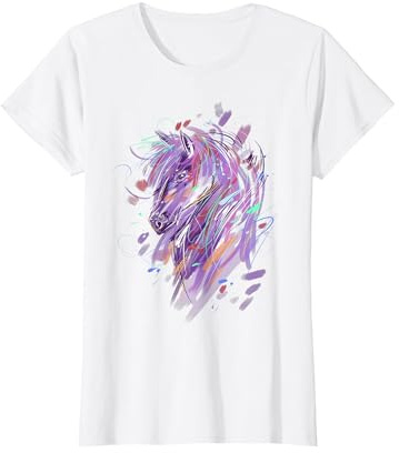 Cheval Shirt Femme Cadeaux Cheval Fille équestre Cavalier T-Shirt, Femme, Blanc, XS