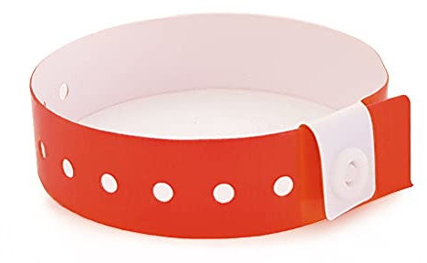 SRF - Pack 100 pulseras de vinilo - Plástico para eventos color rojo
