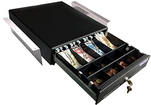 Blitzkasse Kassenschublade iQCash350 mit Montagehalterung RJ12/RJ11 35x40x10cm, Geldschublade Geldlade Kassenlade