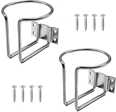 Auto Becherhalter, Boot Ring Getränkehalter Edelstahl Ring Becherhalter, Universal Getränkehalter für Marine Yacht Truck RV Auto Anhänger Hardware (2 Stücke) (Silber)