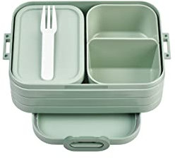 Mepal – Bento Lunchbox Take A Break Midi – Lunch Box With Bento Box – Lunch Box For Sandwiches, Small Snacks & Left Overs – Snack & Lunch - 900 ml - Nordic Sage