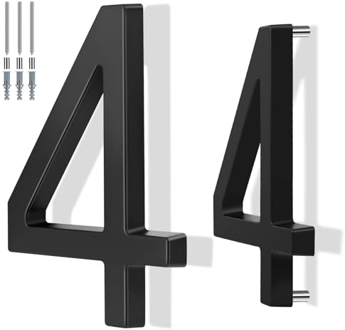 14 cm flytande husnummer metall moderna anti-rost hus adressnummer för utsidan med för brevlåda gård hem ytterdörr zinklegering svart, 911 synlighetsskylt (4)