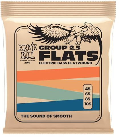 Ernie Ball Flatwound Group 2.5 E-Bass-Saiten, Stärke 45–105