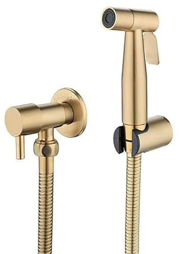 XJTNLB Bidet Handbrause Set Bidet Armatur Gold Gebürstetes Bidet Dusche Sprayer für Toilettete Einhebelmischer Portable Bidet Sprayer Wasserhahn Wand Edelstahl