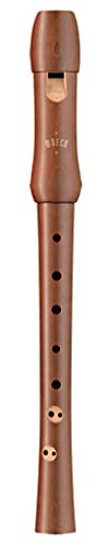 Moeck Blockflöte 1213 Schul-Sopran Blockflöte Barocke Griffweise mit Doppelloch aus Birnbaum gebeitz