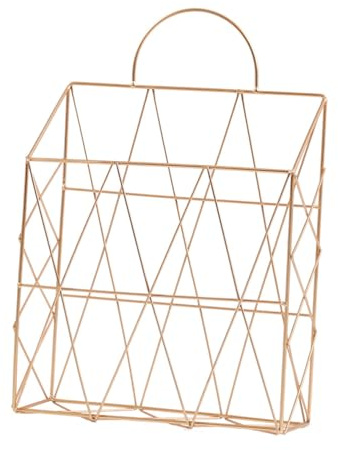 Amosfun Aufbewahrungskorb Gold Hängender Zeitschriftenhalter Aus Metall Zeitungsständer Für Wandmontage Organizer-korb Zum Aufbewahren Von Dokumenten Büchern Und Zeitschriften