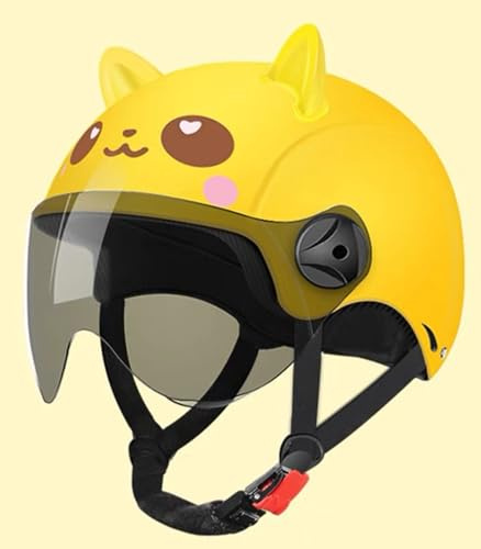 Casques De Moto Pour Enfants, Demi-Casque Pour Enfants Avec Pare-Soleil HD, Casque De Moto, Scooter, Cyclomoteur, Motocross Pour Garçons Et Filles Âgés De 3 À 15 Ans C,54-59cm